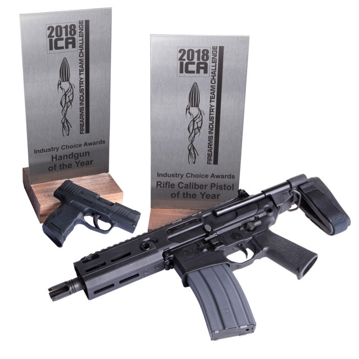Handgun of the Year and Rifle Caliber Pistol of the Year Industry Choice Awards, SIG SAUER P365 and SIG SAUER MCX Rattler 300 Blackout.
