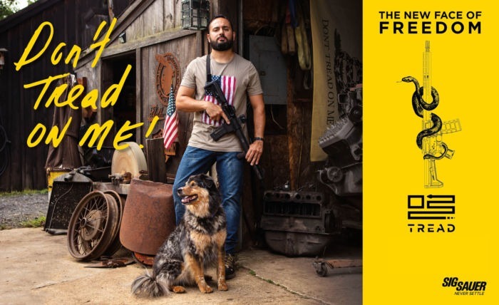 New Face of Freedom TREAD poster - Don't TREAD on me.