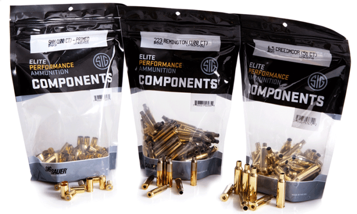 Three bags of SIG SAUER Elite Performance Ammunition Components