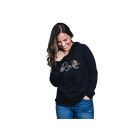 ROSE NINE LINE WOMENS V-NECK HOODIE - BLACK [XS LEFT]