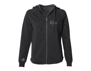 ROSE WOMEN'S ZIP UP HOODIE - BLACK