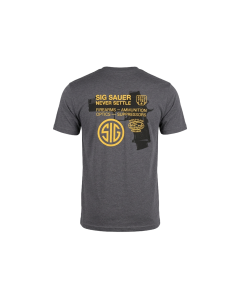 SIG SAUER NEVER SETTLE P211 T-SHIRT - GUNMETAL GREY