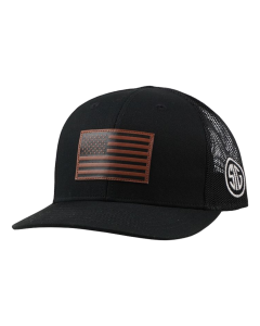 SIG AMERICAN FLAG LEATHER PATCH HAT - BLACK 