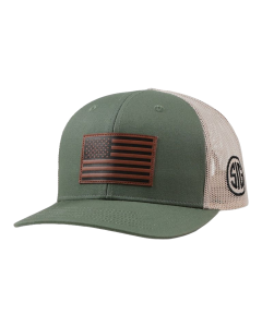 SIG AMERICAN FLAG LEATHER PATCH HAT - SAGE