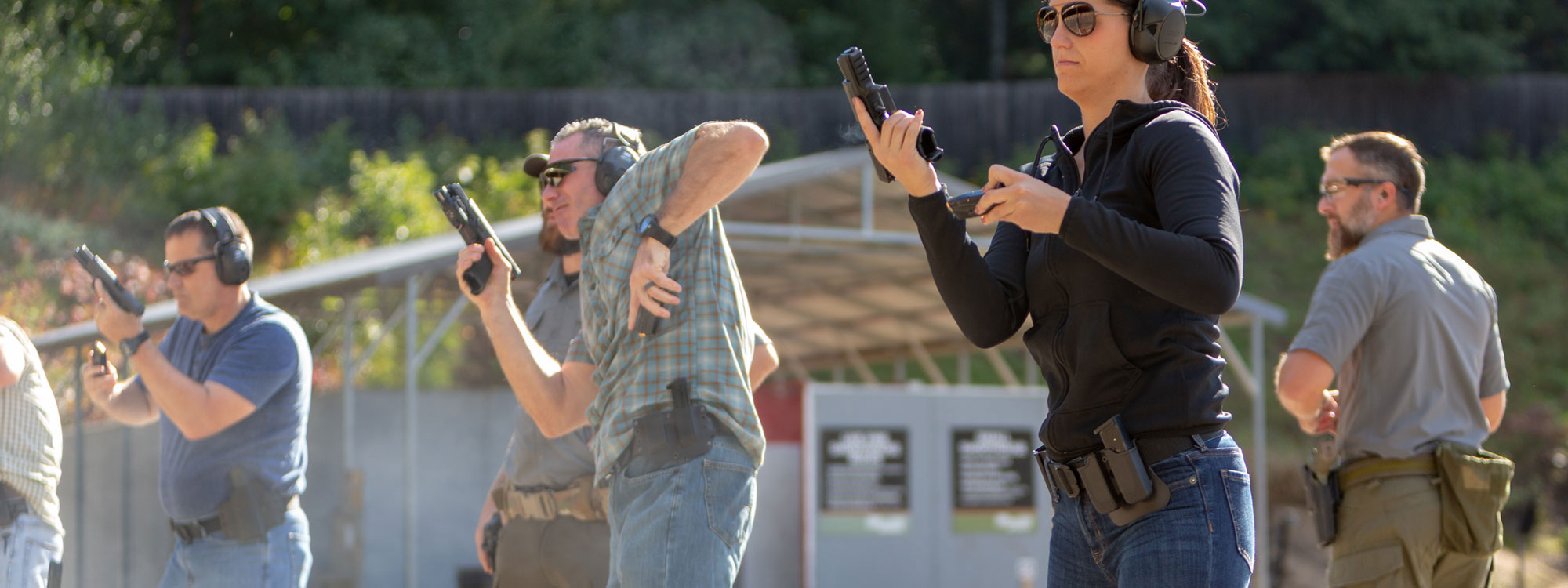 Students at SIG SAUER Academy practicing magazine reloads.