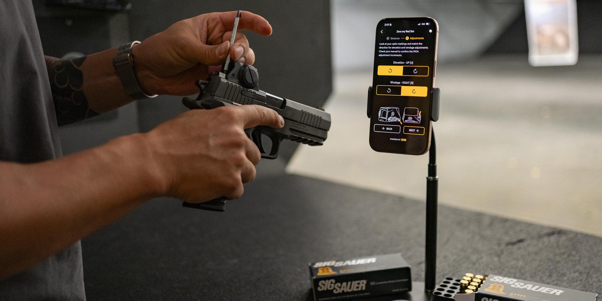 Zero your red dot with SIG CONNECT.