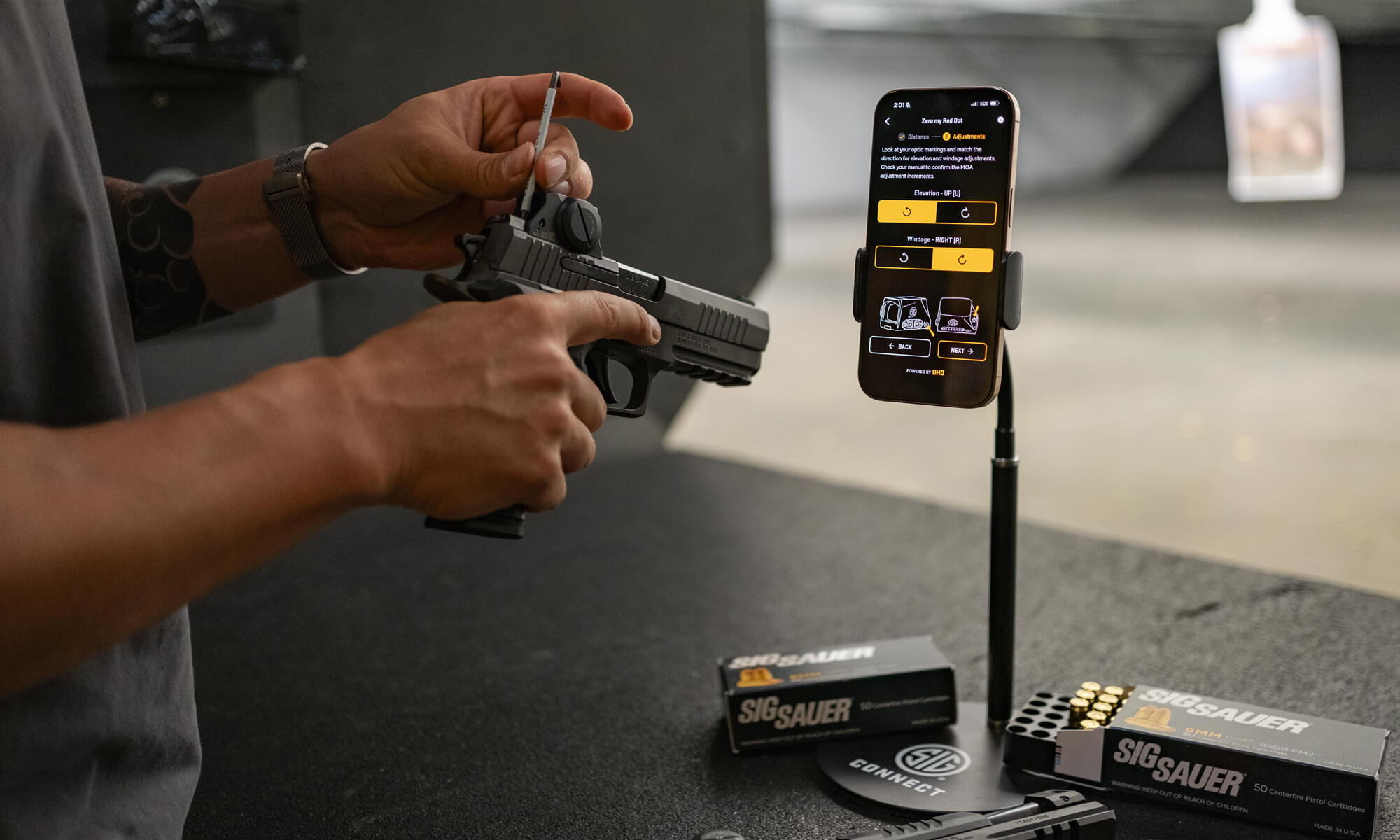 How to zero your pistol red dot sight using the SIG CONNECT app.